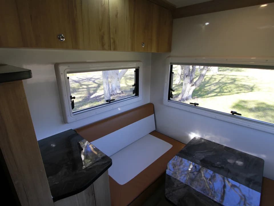 2026 Made by Smidge Long Weekend — rear lounge seating configuration