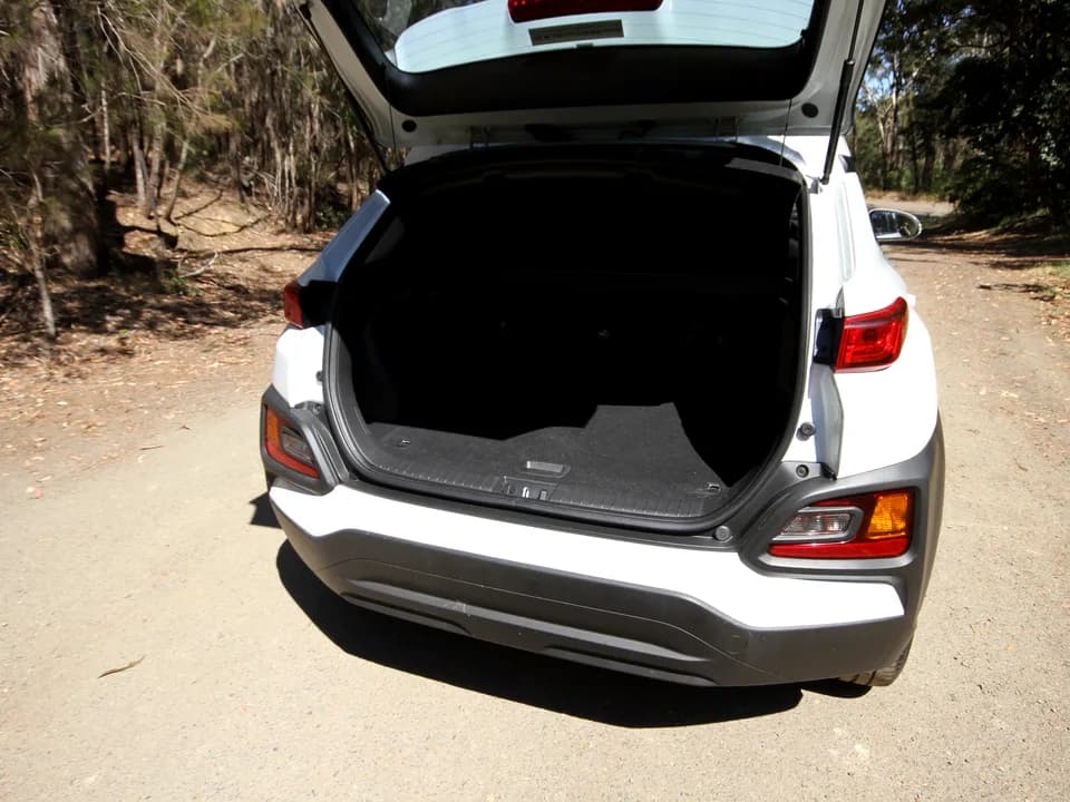 2019 Hyundai Kona Go interior — boot and cargo space