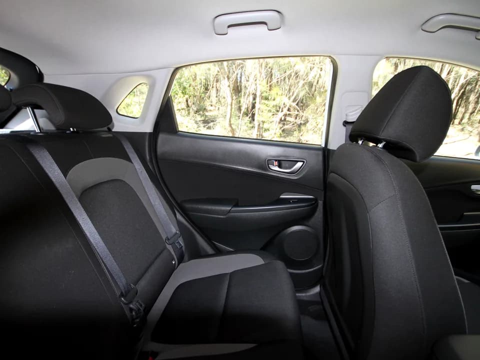 2019 Hyundai Kona Go interior — rear door and window view