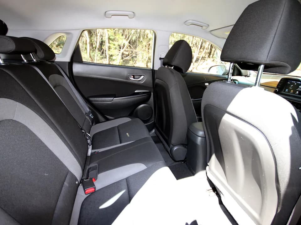 2019 Hyundai Kona Go interior — rear seat detail